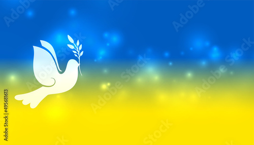 ukraine flag with dove bird poster