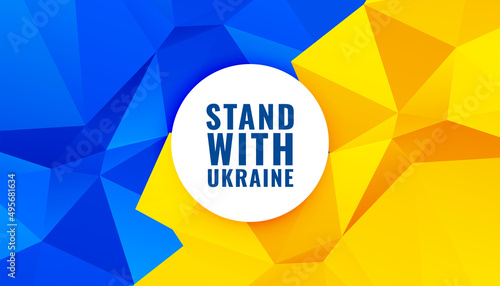 stand with ukraine text on ukraine flag