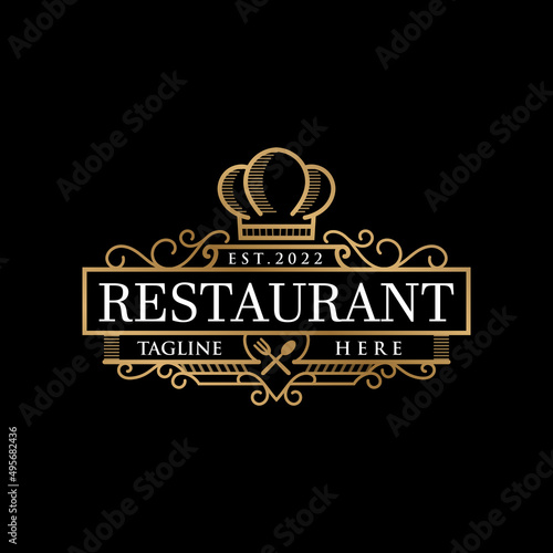 Vintage restaurant logo and badge template vector
