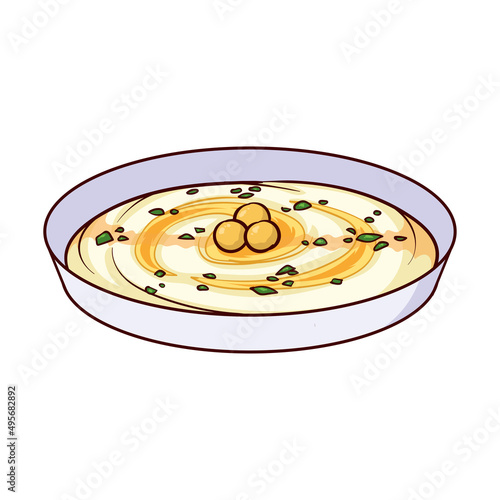hand drawn hummus food 1