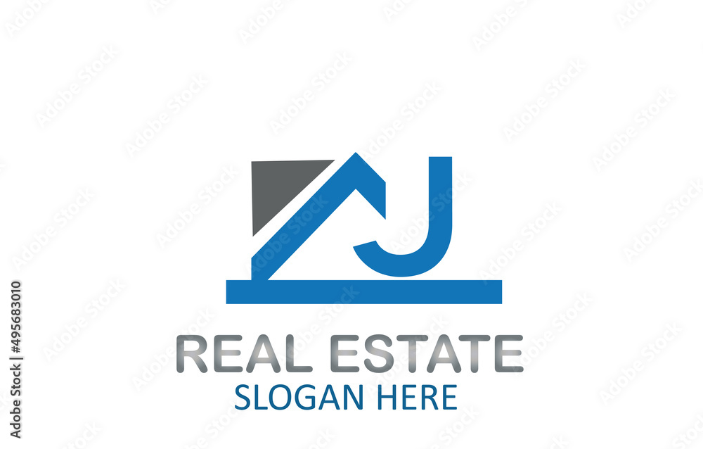 Letter AJ Real Estate Logo Design Vector Stock Vector | Adobe Stock