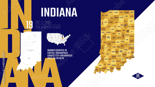 Fotografía 19 of 50 states of the United States, divided into counties with territory nickn