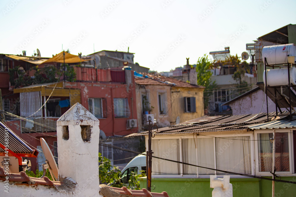 Old houses in Izmir town, Konak district, Turkey Old houses in Izmir town, Konak district, Turkey