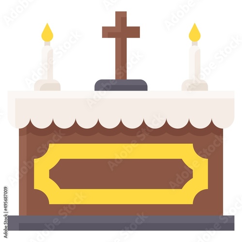 Altar icon, Holy week related vector illustration