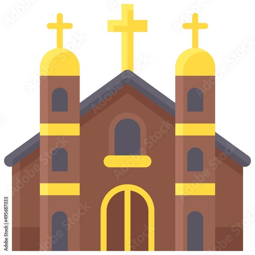 Synagogue icon, Holy week related vector illustration