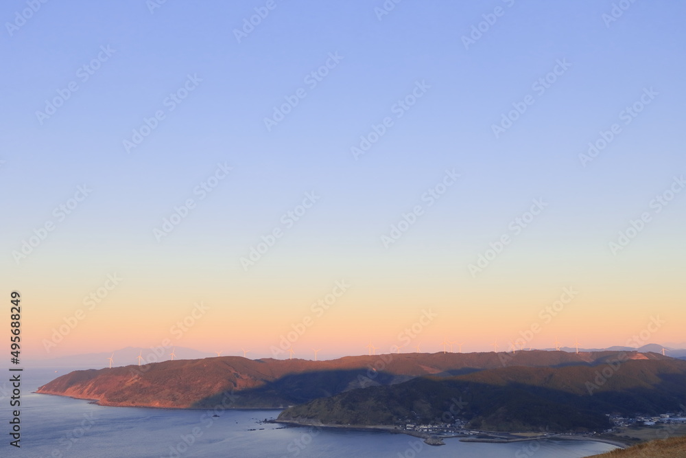 冬の朝の都井岬からの眺め