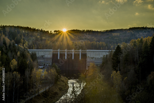 Beautiful shot of the Kruzberk water dam in Czech Republic photo