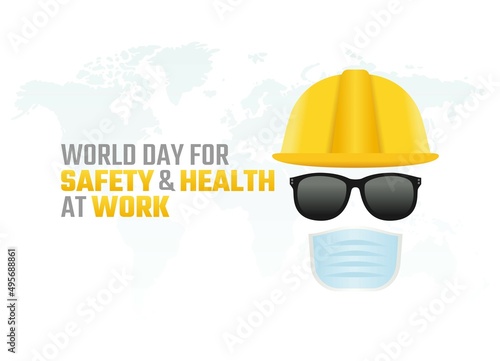vector graphic of world day for safety and health at work good for world day for safety and health at work celebration. flat design. flyer design.flat illustration.