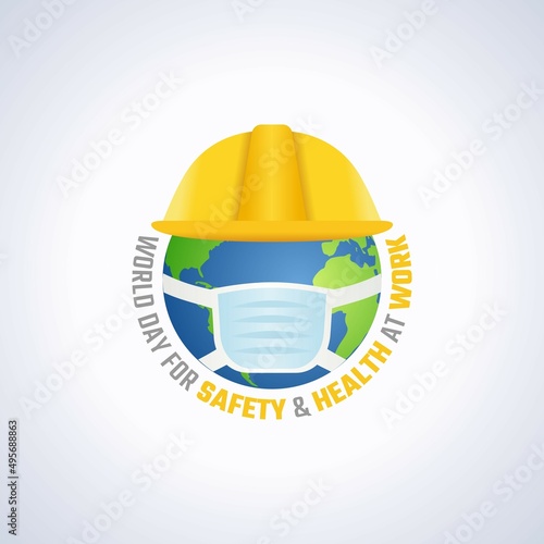vector graphic of world day for safety and health at work good for world day for safety and health at work celebration. flat design. flyer design.flat illustration.