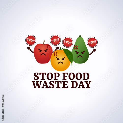 vector graphic of stop food waste day good for stop food waste day celebration. flat design. flyer design.flat illustration.