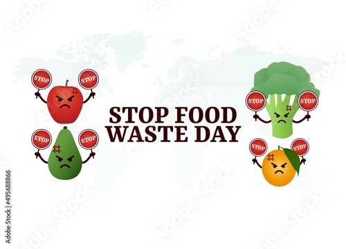 vector graphic of stop food waste day good for stop food waste day celebration. flat design. flyer design.flat illustration.