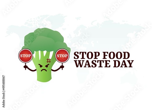 vector graphic of stop food waste day good for stop food waste day celebration. flat design. flyer design.flat illustration.