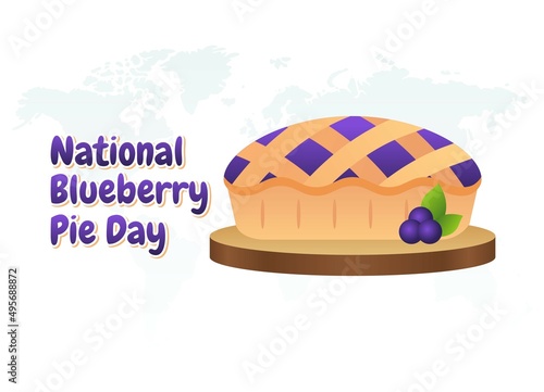 vector graphic of national blueberry pie day good for national blueberry pie day celebration. flat design. flyer design.flat illustration.