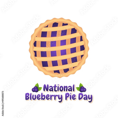 vector graphic of national blueberry pie day good for national blueberry pie day celebration. flat design. flyer design.flat illustration.