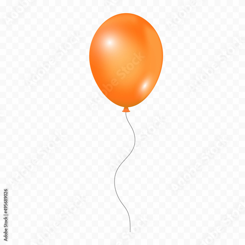 Orange air, birthday balloon vector illustration
