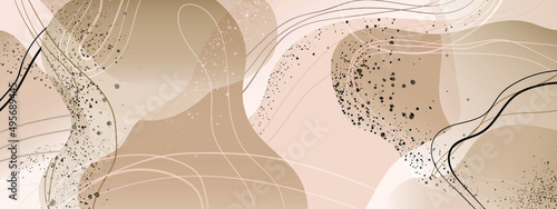 Horizontal aesthetic abstract background in soothing shades of brown and beige. Vector illustration for banners, wallpaper, background, sales, discounts, promotions, etc.