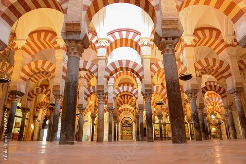 The interiors of Mezquita at Cordova on Andalusia in Spain © fotoember