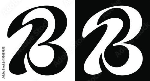 luxury urban monogram letter B vector logo