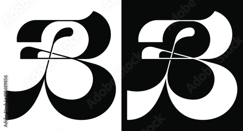 luxury urban monogram letter B vector logo