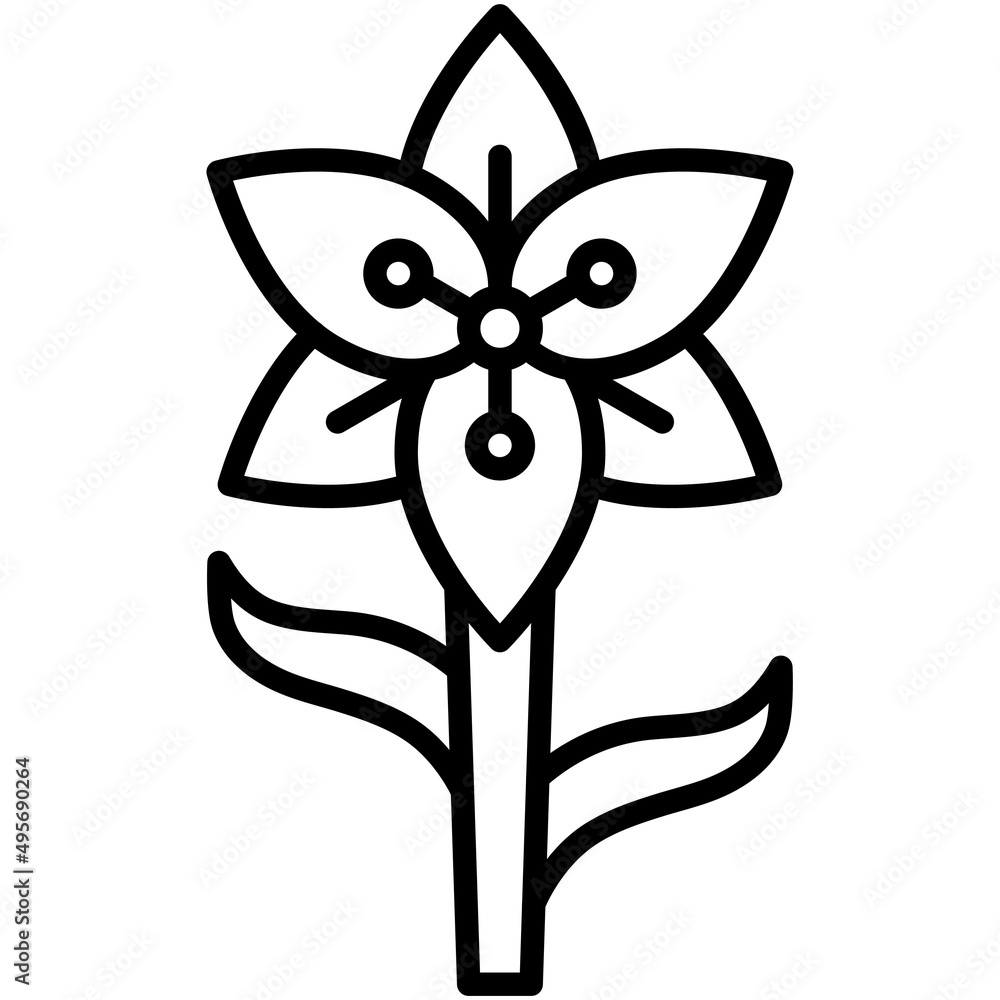 Fototapeta premium Lily icon, Holy week related vector illustration