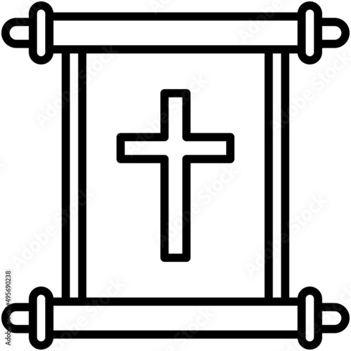 Cross banner icon, Holy week related vector illustration