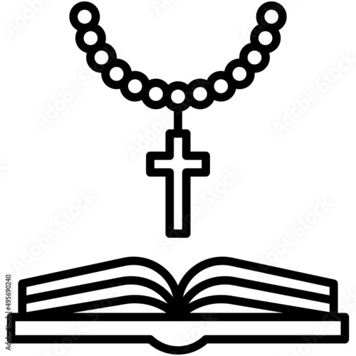 Cross and bible icon, Holy week related vector illustration