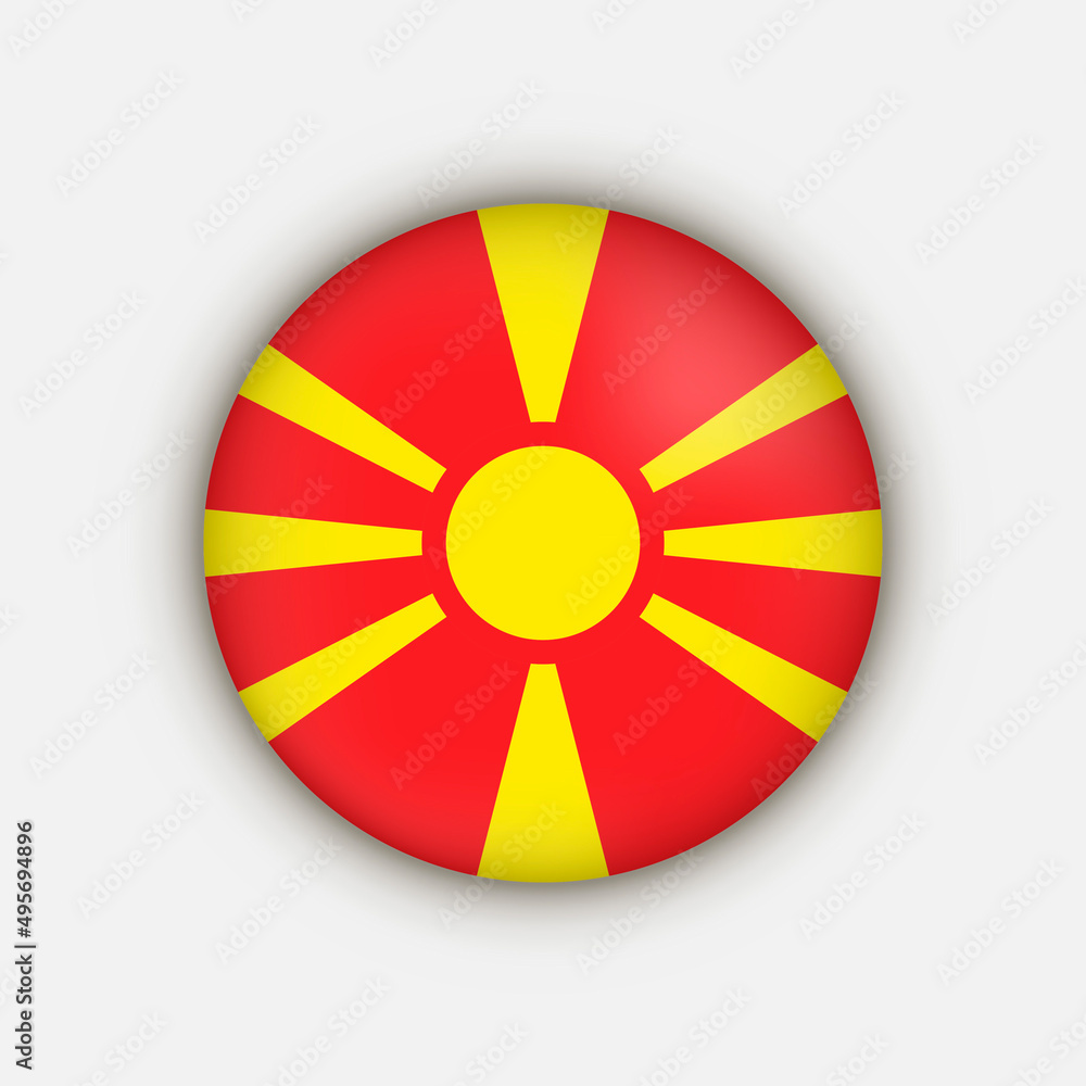 Obraz premium Country North Macedonia. North Macedonia flag. Vector illustration.