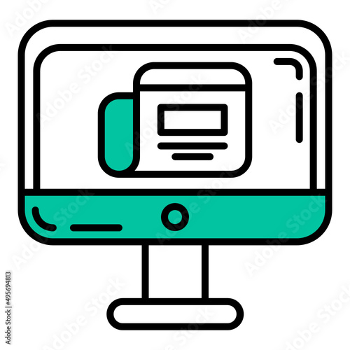 cmputer screen and news