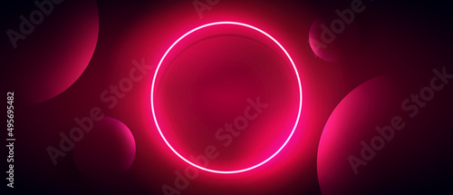 Red Light Neon Ring Background