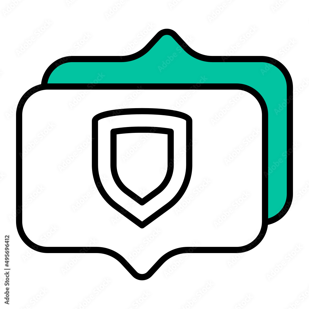 shield message and chat balloon icon shield message and chat balloon icon