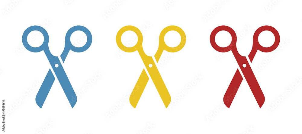 scissors icon on white background, vector illustration scissors icon on white background, vector illustration