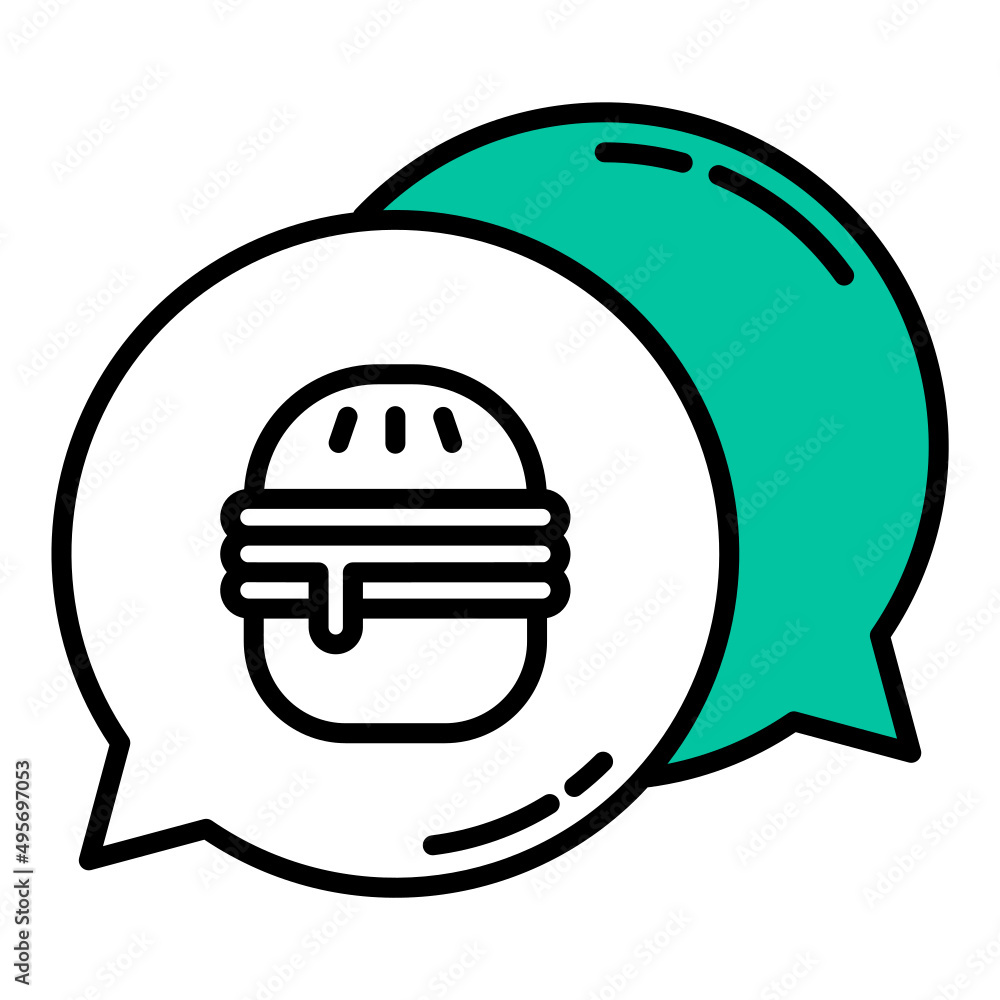 Fototapeta premium burger and chat bubble