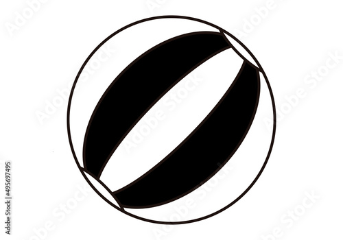 Icono negro de balón en fondo blanco.