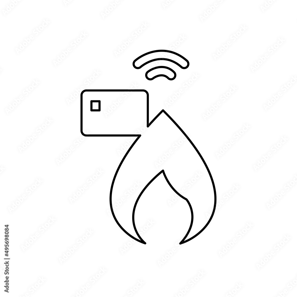 fire safety system icon, flame, vector illustration fire safety system icon, flame, vector illustration