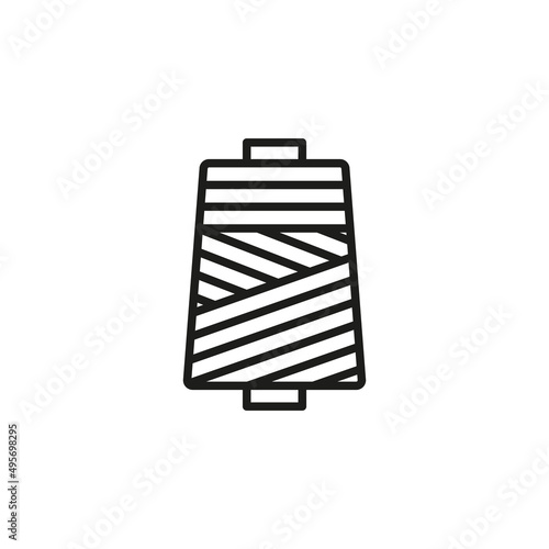 The thread reel icon. A bobbin of sewing thread. Simple flat vector illustration on a white background