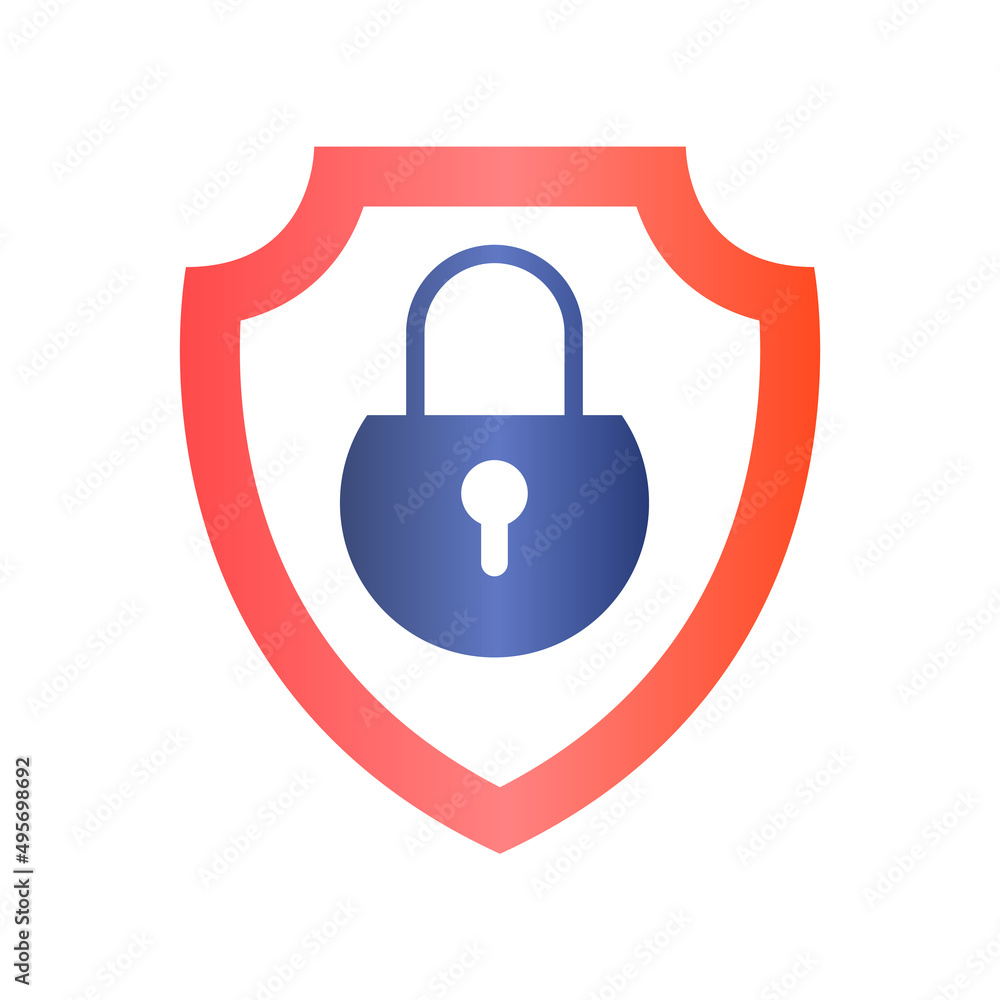shield and lock icon, protection concept, vector illustration shield and lock icon, protection concept, vector illustration