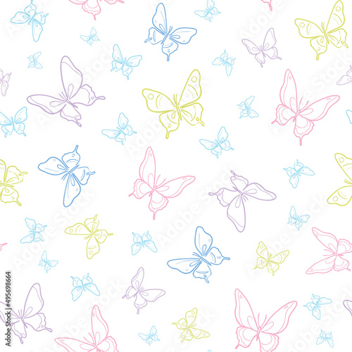 Vector butterfly seamless repeat pattern background. © Kati Moth