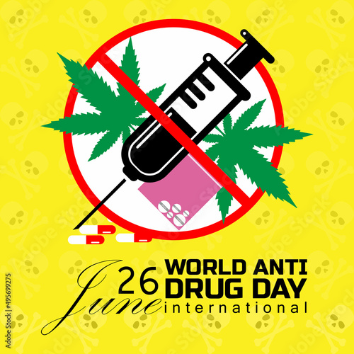 greeting card design for world anti-drug day