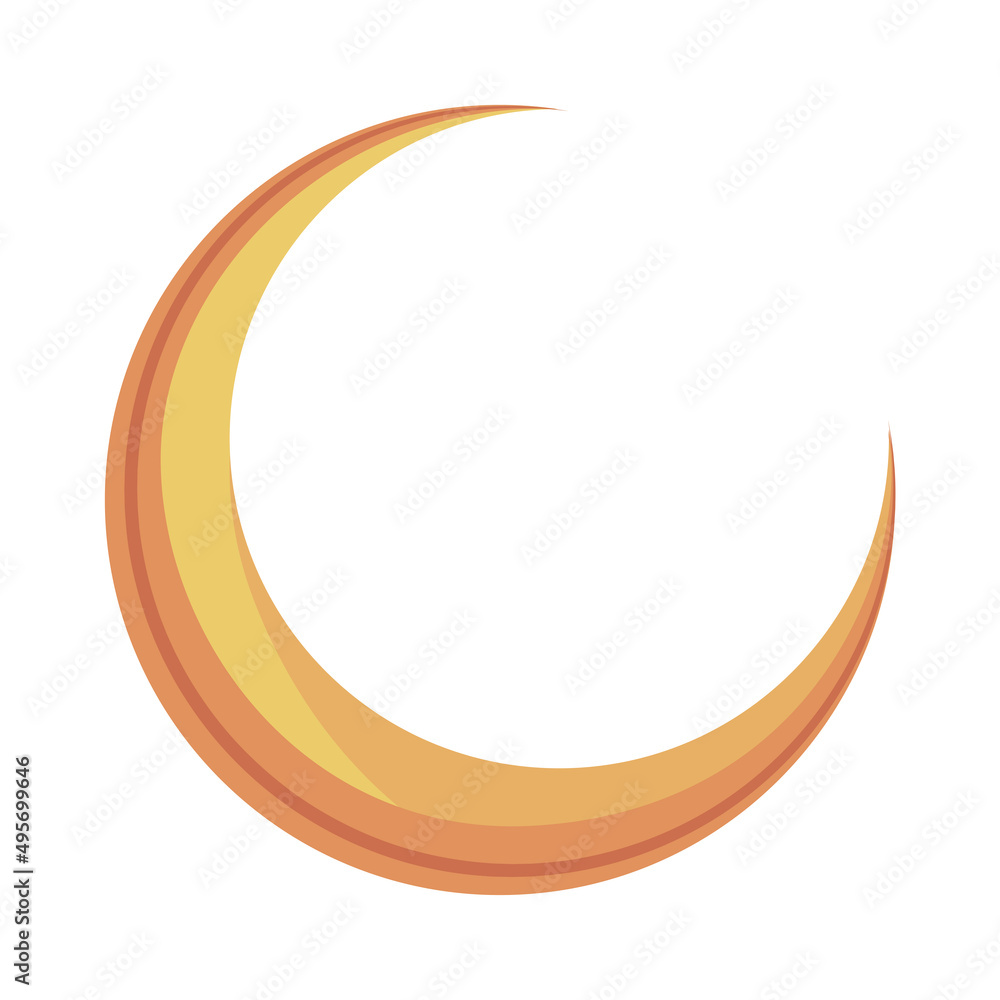 golden crescent moon