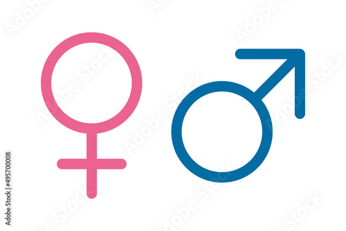 Gender icon. Man and women symbol. Sign male and female vector.