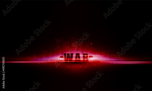 Abstract war in a city Light out background vector design