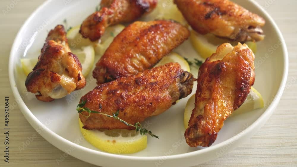 fried lemon pepper chicken wings with thyme fried lemon pepper chicken wings with thyme