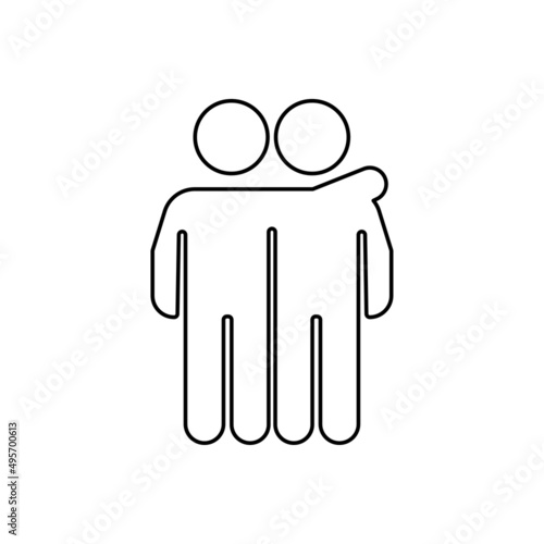 people icon, hug concept, vector illustration