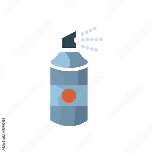 spray can icon with paint, vector illustration
