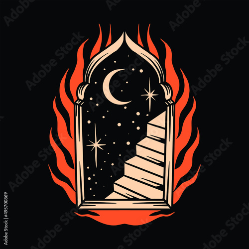 dark gate tattoo vector design