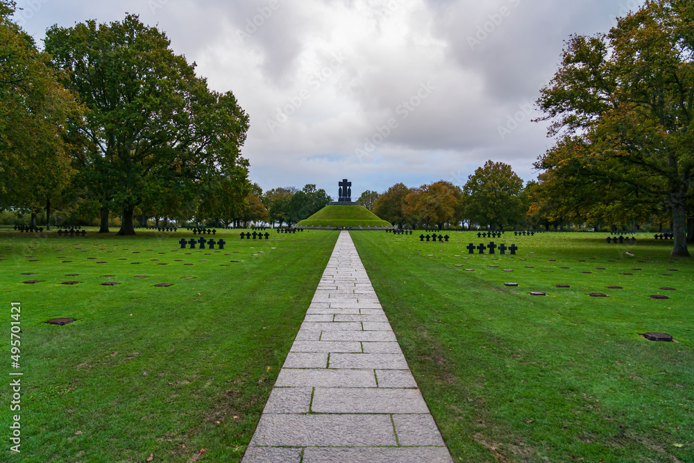 Serenity reigns at this German military cemetery in La Cambe, Normandie