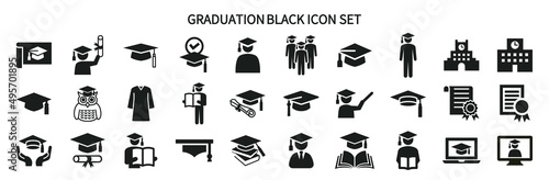 Icon set related to graduation and learning photo