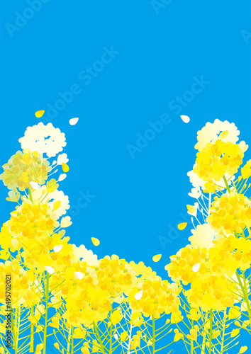 春の葉の花　背景イラスト