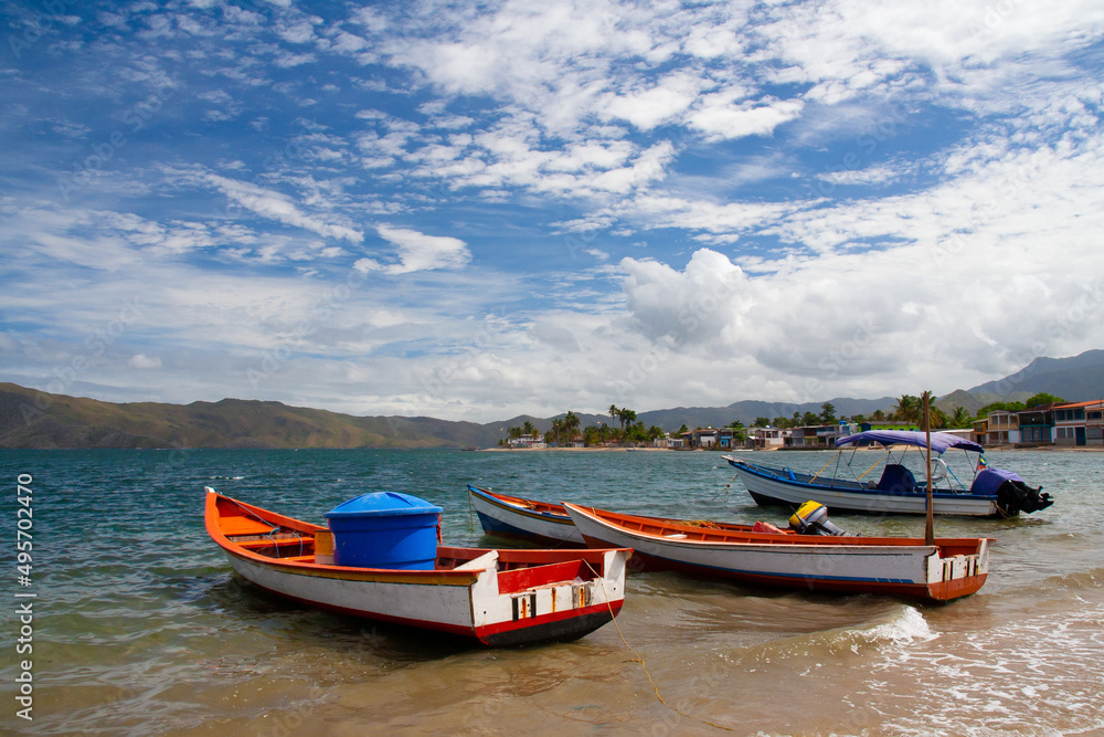 Fishing boats on Playa Cochaima, Santa Fe - Venezuela