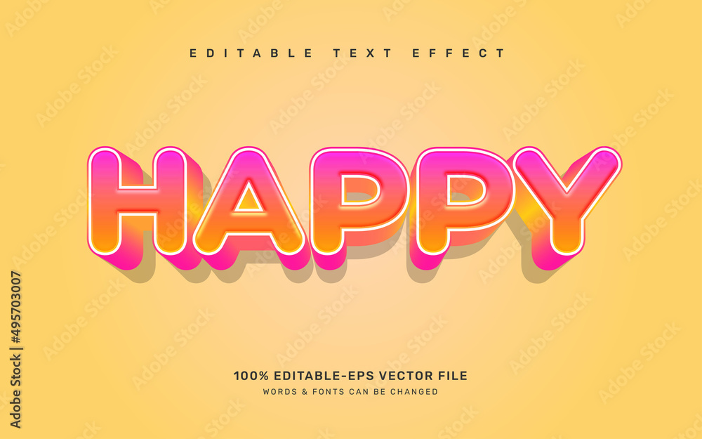 Happy editable text effect template